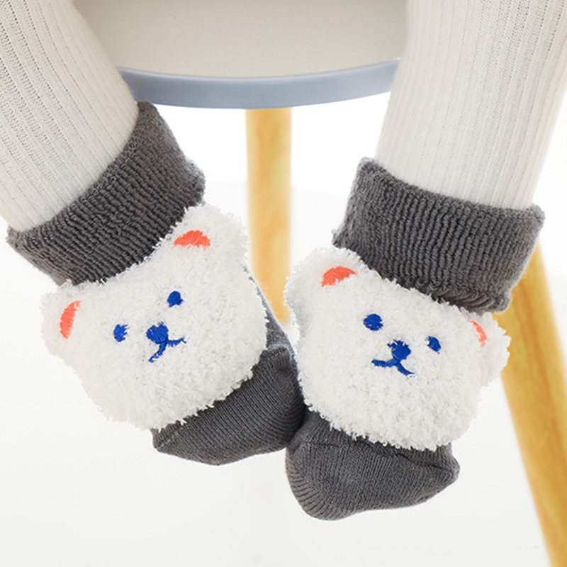 Unisex Baby Socks Non Slip - Kalın Mercan Polar Bebek Çorapları, Kaymaz