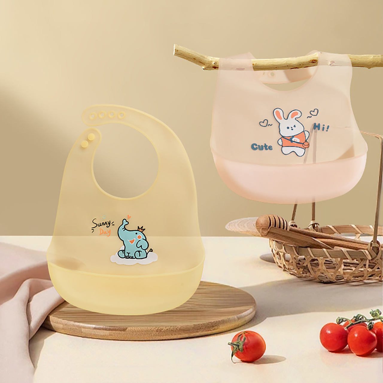 Waterproof Baby Bibs Silicone - 0-1 Yıl Bebek Silikon Önlük Yaz