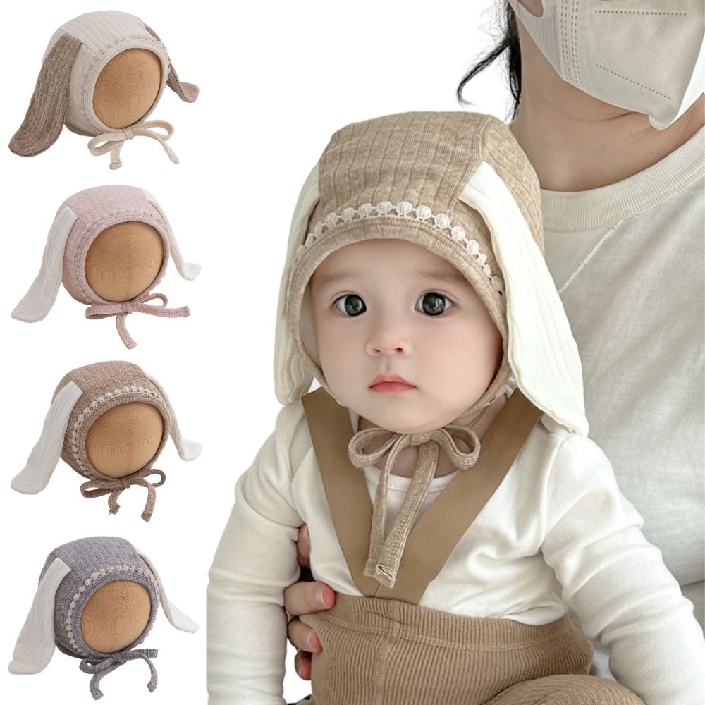 Infant Beanie Hat With Ears - Kore Sevimli Bebek Kulak Koruyucu Şapkalar