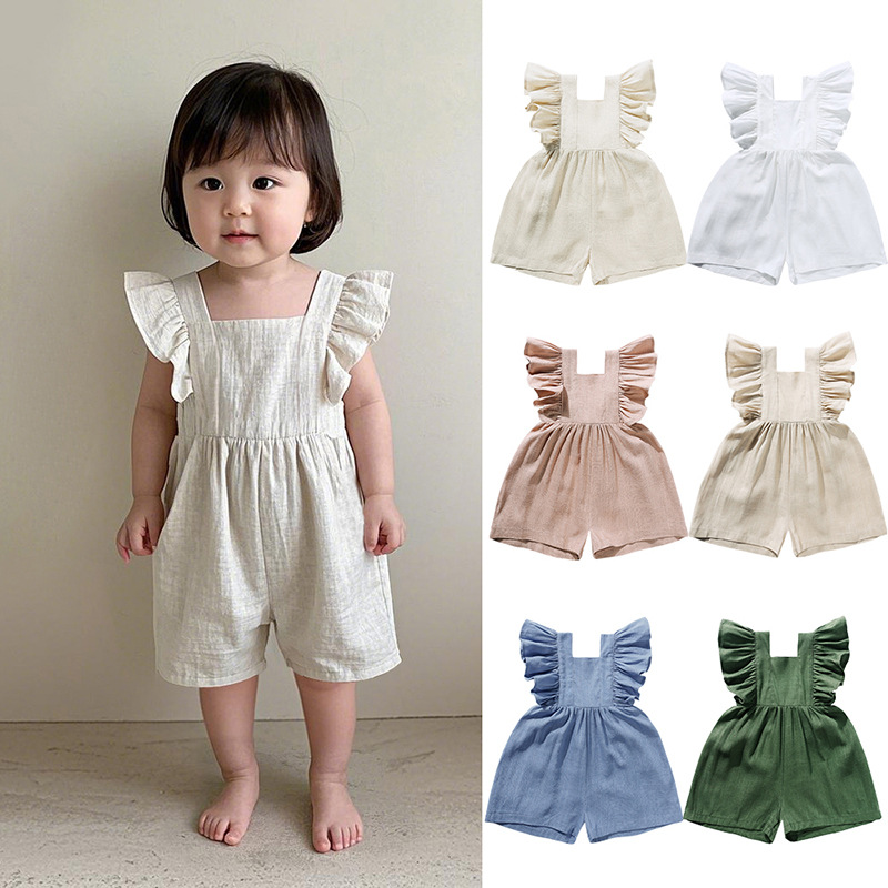 Yazlık Bebek Kıyafetleri Unise - Baby Summer Linen Sleeveless Jumpsuit incelemesi ve fiyatı